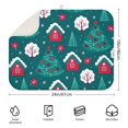 thumbnail image 2 of Dark Green Christmas Tree and House Pattern Dish Drying Mat for Kitchen 1 Pack, Ultra Absorbent Microfiber Dishes Drainer Mats,18x24in(46x61cm), 2 of 4