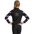 thumbnail image 2 of CHICTRY Girls Long Sleeve Athletic Coat Tops Teens Juniors Stripes Zipper Front Sports Jacket Light Purple 16, 2 of 7