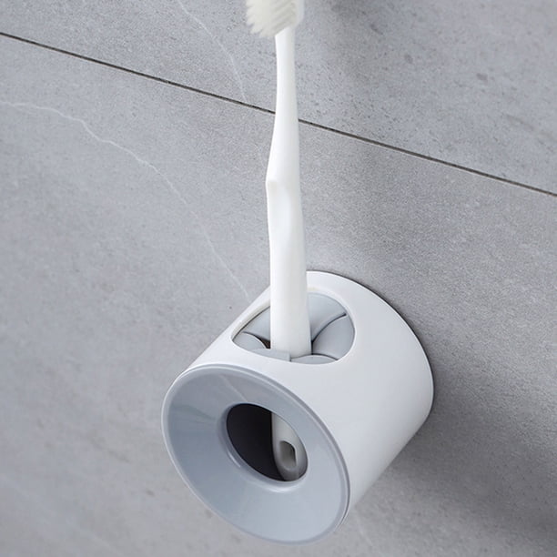 Soporte para cepillos de dientes para lavabo, estante adhesivo, plástico impermeable, diseño minimalista, para baño, organizador de pared, ideal para viajes, solución de almacenamiento