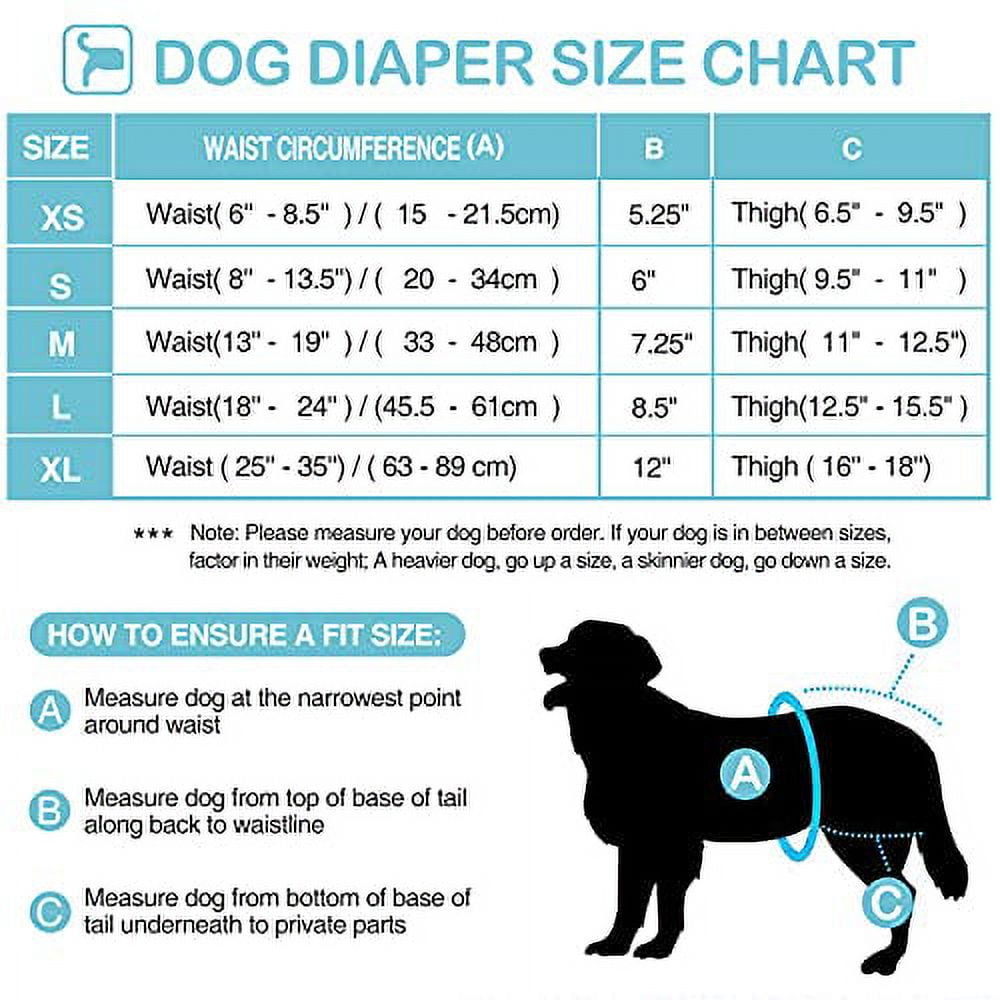 Avont 3 Pack Washable Female Dog Diapers, Premium Reusable Highly Absorbent Doggie Diapers Wraps Durable Dog Diaper Cover -Black/Brown/Grey (XL)