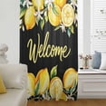 thumbnail image 5 of Yellow Lemons Sheer Curtains 63 Inches Long, Summer Fruits Leaves Botanical Black Light Filering Curtains, Breathable Simi Curtain Privacy Drapes for Living Room Bedroom Lightweight Window Treatment, 5 of 9