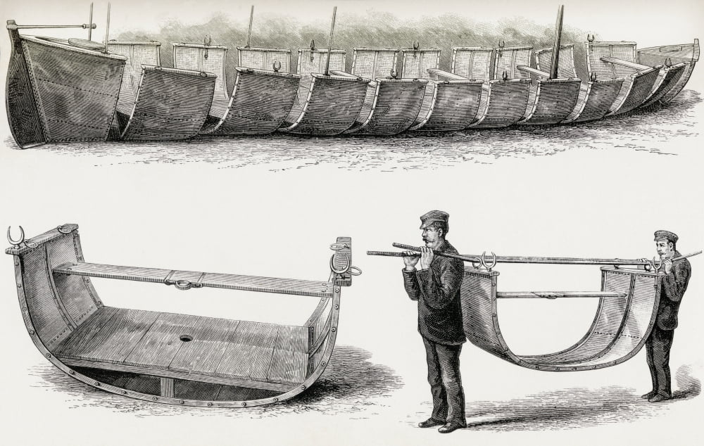 The 28-Foot Steel Boat Advance Designed To Be Divided Into 12 Sections For Carrying Over Land Used In Sir Henry Morton Stanleys Emin Pasha Relief Expedition In Africa 1886 To 1889 From In Darkest Afri