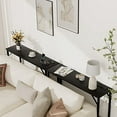 thumbnail image 6 of CREATIVE HOBBIES Consle Table with Power Outlets and USB Ports, 39.3 Inches Narrow Sofa Table, Wood Look Accent Table, Sturdy and Durable for Entryway, Living Room, Foyer, 6 of 7