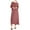 016 Pink, variant on Womens Solid Color Dresses Casual Long Sleeve Crew Neck Loose Fit Flowy Long Dress With Pockets