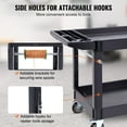 thumbnail image 5 of VEVOR Utility Service Cart, 2 Shelf 550LBS Heavy Duty Plastic Rolling Utility Cart with 360° Swivel Wheels (2 with Brakes), Large Lipped Shelf, Ergonomic Storage Handle for Warehouse/Garage/Cleaning, 5 of 8