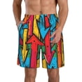 thumbnail image 1 of Fotbe Colorful Arrow Graffiti Pattern Trajes de Baño Estampados para Hombre, Shorts de Verano de Secado Rápido, Ropa de Playa, Bañadores-X-Large, 1 of 6