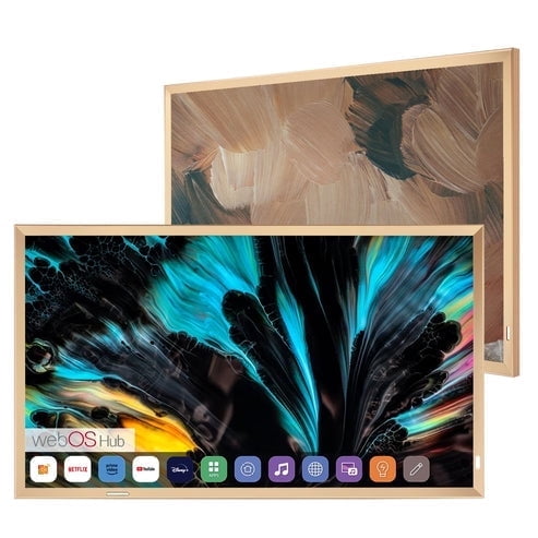 Elecsung 43" Smart Mirror TV webOS LG, Champagne Gold Frame, Waterproof, ATSC, Fireplace & Kitchen Wall-Mount Smart Gallery Display