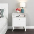 thumbnail image 6 of Home Square 2 Drawer Cubby Wood Nightstand Set in White (Set of 2), 6 of 7