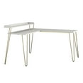 thumbnail image 5 of Pemberly Row Mid-Centruy L Desk with Riser in White and Gold, 5 of 10