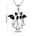 thumbnail image 3 of Taotanxi Ghost Necklace Bat Necklace Witches Knot Necklac Sterling Silver Halloween Birthday Christmas Jewelry for Women, 3 of 7