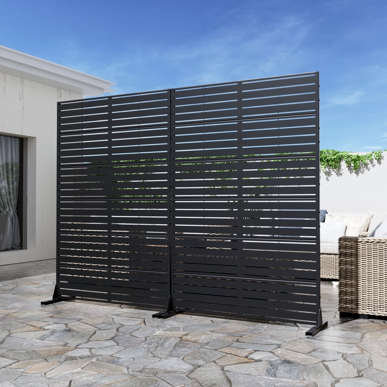 MAYEERTY 72*47in Outdoor Privacy Screen, 6 Panels Metal Privacy