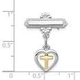 thumbnail image 3 of Sterling Silver Rhodium-plated & Vermeil Cross Pin, 3 of 3