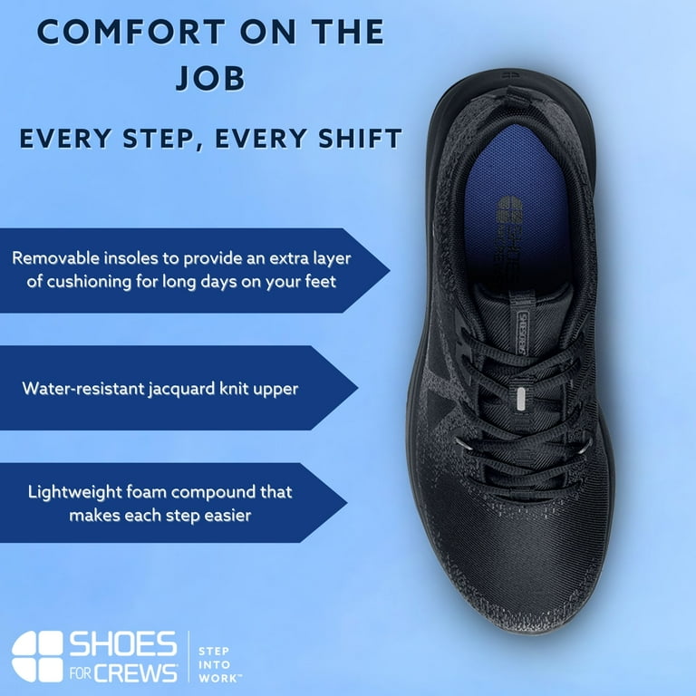 Shoes for Crews Toby II Men s Non Slip Water Resistant Comfortable Lightweight Work Shoes Black Walmart