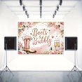 thumbnail image 3 of Boots and Bubbly Bridal Shower Backdrop Boho Western Pink Floral Wedding Photography Background Champagne Bride to Be Engagement Party Decorations Banner Supplies Photo Booth Props, 3 of 6