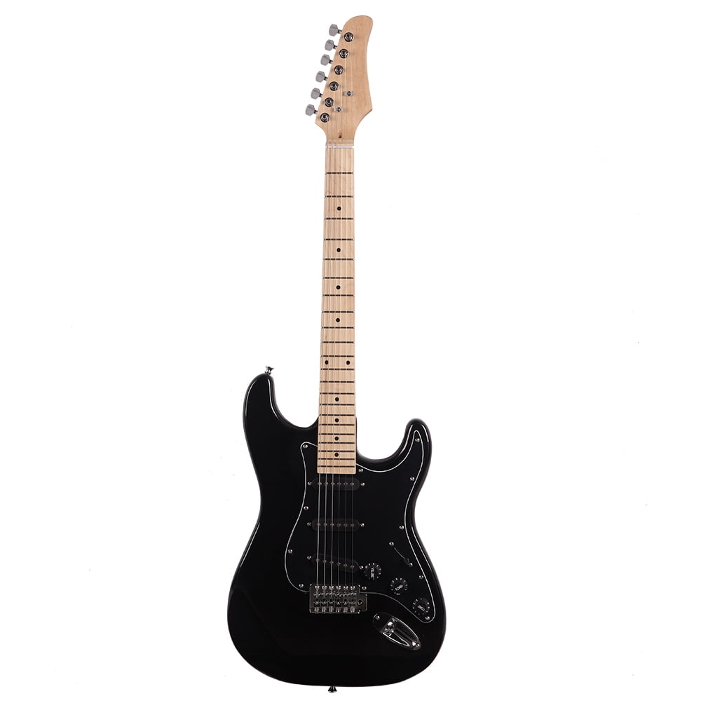 Private Jungle 39" Full Size Electric Guitar with Amp, Case and Accessories Pack Beginner Starter Package, Black