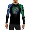 thumbnail image 2 of Raven Fightwear Men's Aztec Water Goddess Chalchiuhtlicue BJJ Rash Guard MMA Black Large, 2 of 3