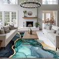 thumbnail image 3 of 5'x8' Area Rugs, Black Green Marble Indoor Outdoor Area Rug for Living Room Bedroom, Modern Abstract Aesthetics Luxury Washable Bathroom Rugs Kitchen Floor Carpet Mats Home Decor Aesthetic, 3 of 8