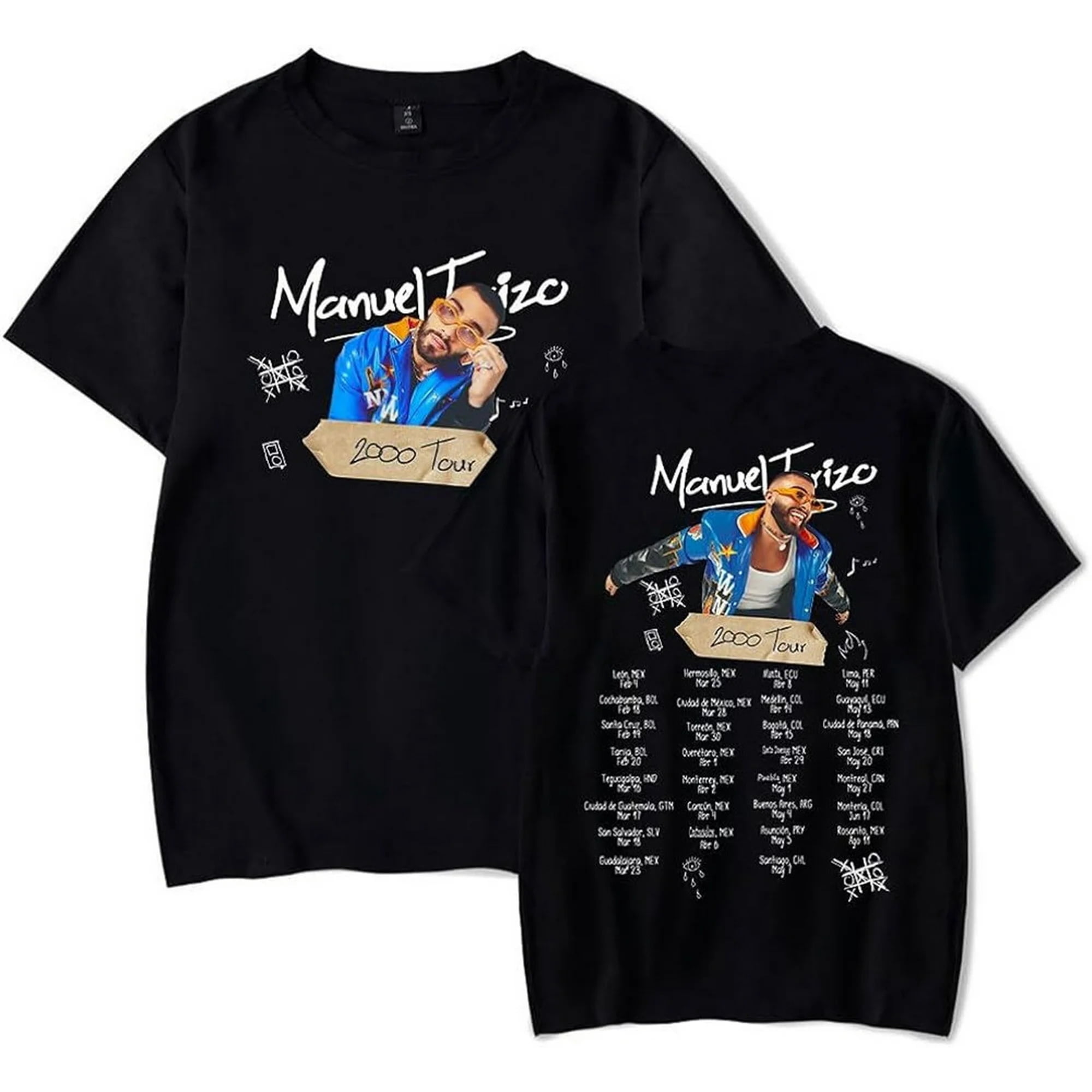 SET YOU FREE TOUR 2006 Tシャツ Mサイズ Manuel Turizo 2000 Tour T-shirt Unisex Crewneck Short Sleeve Tee