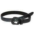 thumbnail image 4 of Women Western Style Trapezoid Buckle Fashion Faux Leather Feather edge Stitch Belt, 4 of 5