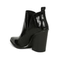 thumbnail image 3 of Women's Cutout Pointed Square Tip Stacked Heel Ankle Bootie 19797, 3 of 6