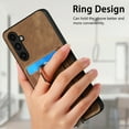 thumbnail image 4 of Nalacover 2-in-1 Magnetic Case for Samsung Galaxy A24 4G, Back Wallet Case with Detachable Card Holder Ring Stand Cover for Samsung Galaxy A24 4G, Vintage PU Leather Shockproof Case - Brown, 4 of 10