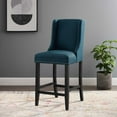 thumbnail image 2 of Counter Stool Chair, Fabric, Wood, Navy Blue, Modern Contemporary Urban Design, Bar Pub Cafe Bistro Hotel Restaurant Hospitality, 2 of 7