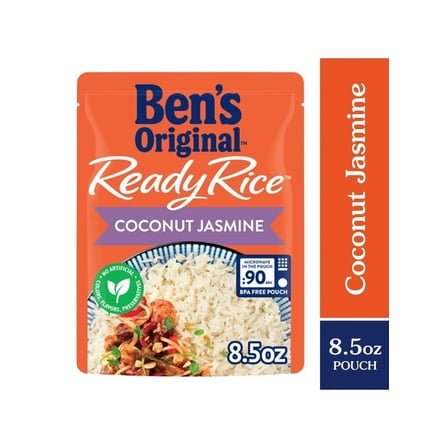 Pack of 2 Ben's Original Ready Rice Coconut Jasmine Flavored Rice, Easy Dinner Side, 8.5 Ounce Pouch