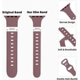 thumbnail image 4 of KOMI Thin Silicone Band Compatible with Apple Watch 41mm 38mm 40mm 45mm 42mm 44mm,Slim Narrow Replacement Sport Strap Wristband for iWatch Series SE 9 8 7 6 5 4 3 2 1 Women Men, Smoky Violet, 4 of 8