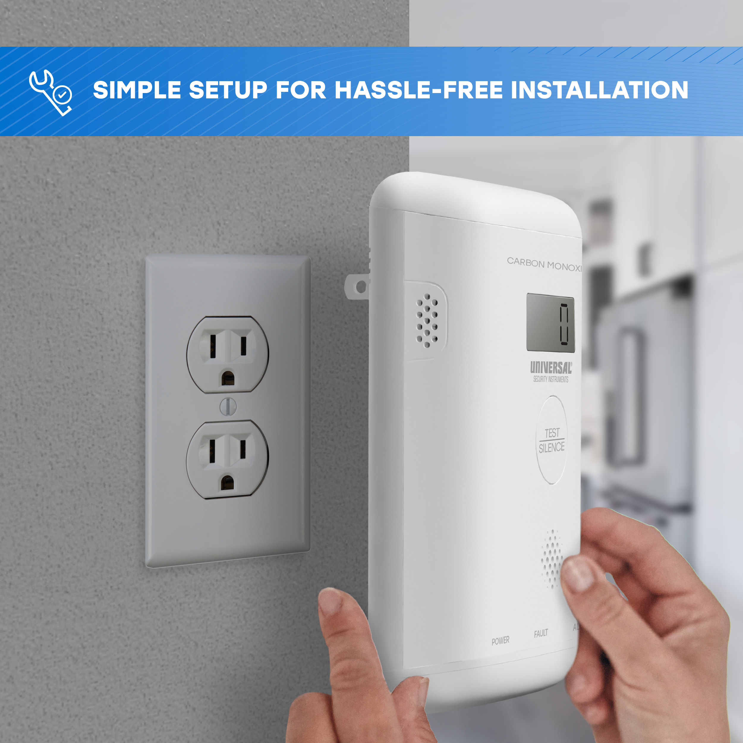 Universal Security Instruments Plug-in, Carbon Monoxide Alarm, with Battery Backup