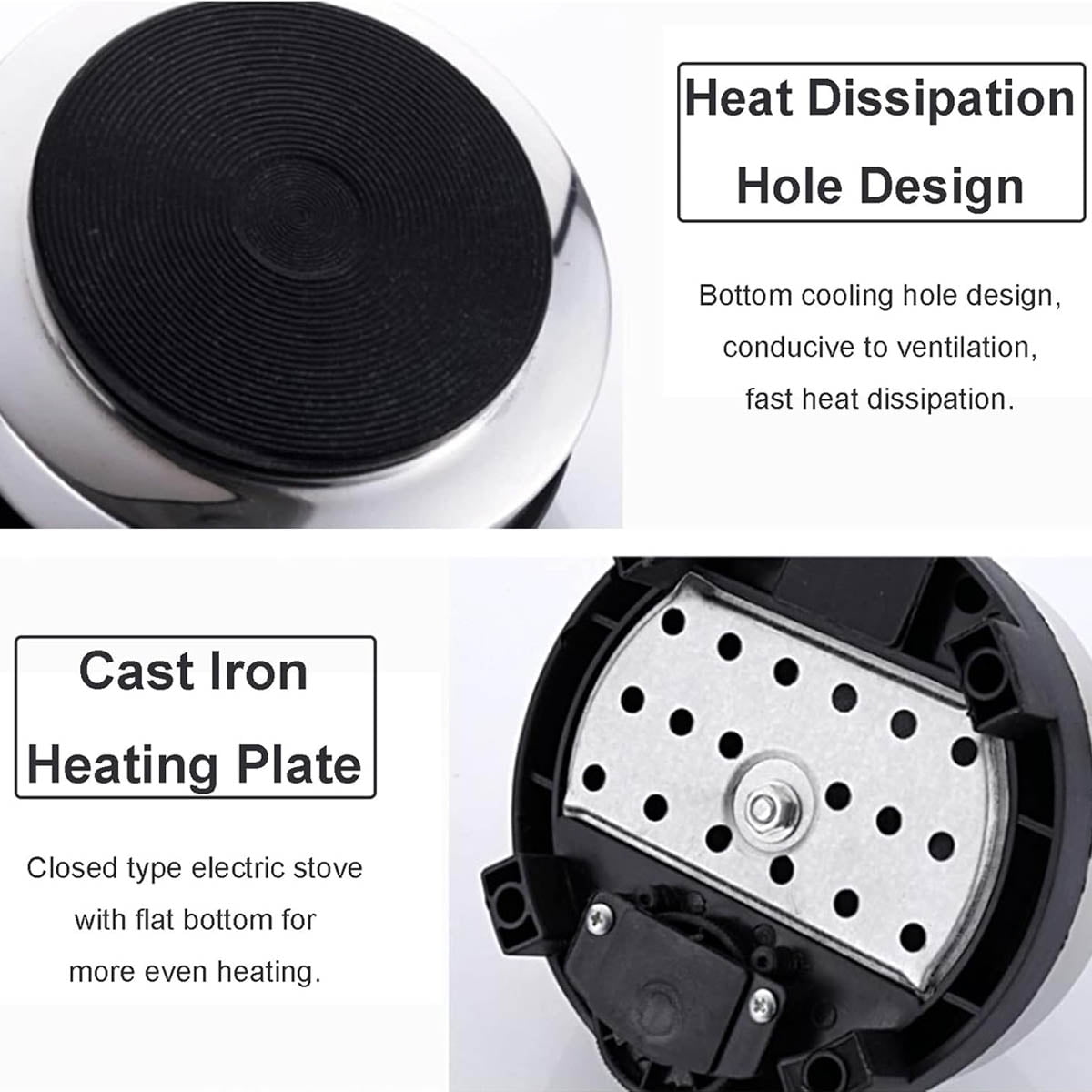 IFCOW Mini Electric Heater Stove, 500W 5.6 Inch Round Hot Plate Countertop Burner For Ceramic Glass Kettle Single Plate Cooktop