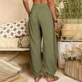 thumbnail image 6 of adaychics Harem Pants Women Elastic Waist Casual Loose Fit Pants Fashion Harem Trousers Pockets for Dating Travel, 6 of 7