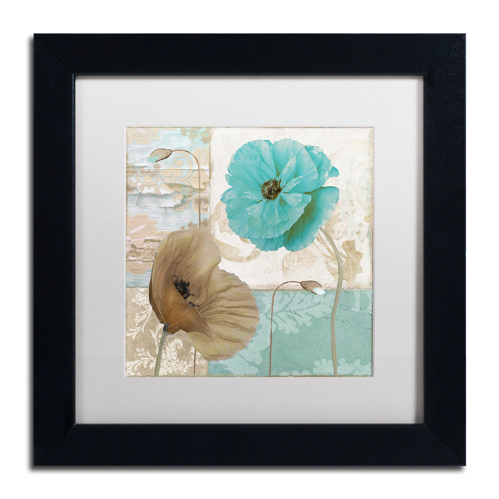 Trademark Fine Art "Beach Poppies IV" Canvas Art by Color Bakery White Matte, Black Frame