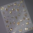 thumbnail image 4 of 2 Sheets Golden Butterfly 5D Embossed Nail Art Stickers Decals Spring Summer Nail Designs Easy to Use & Apply, Suitable for Plastic, Glass, Fabric, Wood Surfaces, 4 of 9