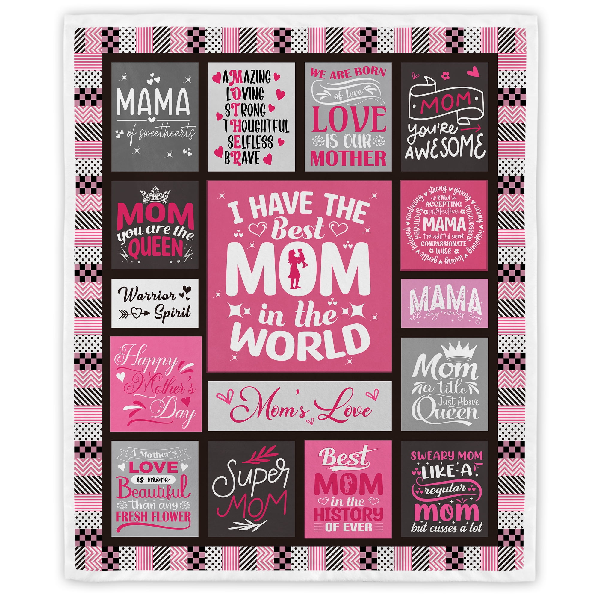 Soft Warm Mom Blanket - Birthday Gift Blanket for Mom Happy Mothers Day Throw Gift for Mother, Wife, Grandma from Daughter, 50"x60"