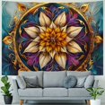 thumbnail image 4 of GOSMITH Mandala Floral Tapestry Boho Multicolor Flower Psychedelic Wall Hanging Tapestry for Bedroom Blue Orange Tarot Aesthetic witchy Tapestry for Home Dorm Decor Hippie Tapestry Painting, 4 of 6