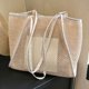 thumbnail image 1 of Bolsa De Hombro Bolso de mano para mujer Fashionalbe PU Underarm Bag Knitting Shopper Bag (Blanco), 1 of 8