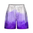 thumbnail image 5 of BRGZLK Women's Ultra-Soft Athletic Shorts Summer Trendy Tie Dyeprint Lace Up Elastic Jogger Sports Casual Shorts with Pocket Purple M, 5 of 5