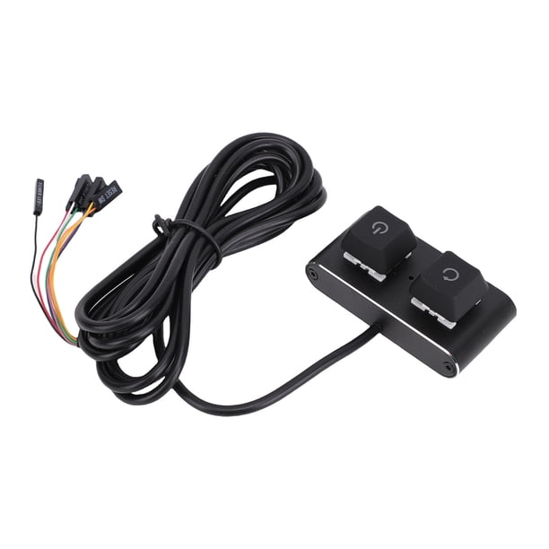 Interruptor De Alimentación Externo Para PC De Escritorio, Plug And Play, Cable Ligero De 6,56 Pies, Botón De Encendido Para PC, ABS De aleación De Aluminio Negro Para El Hogar