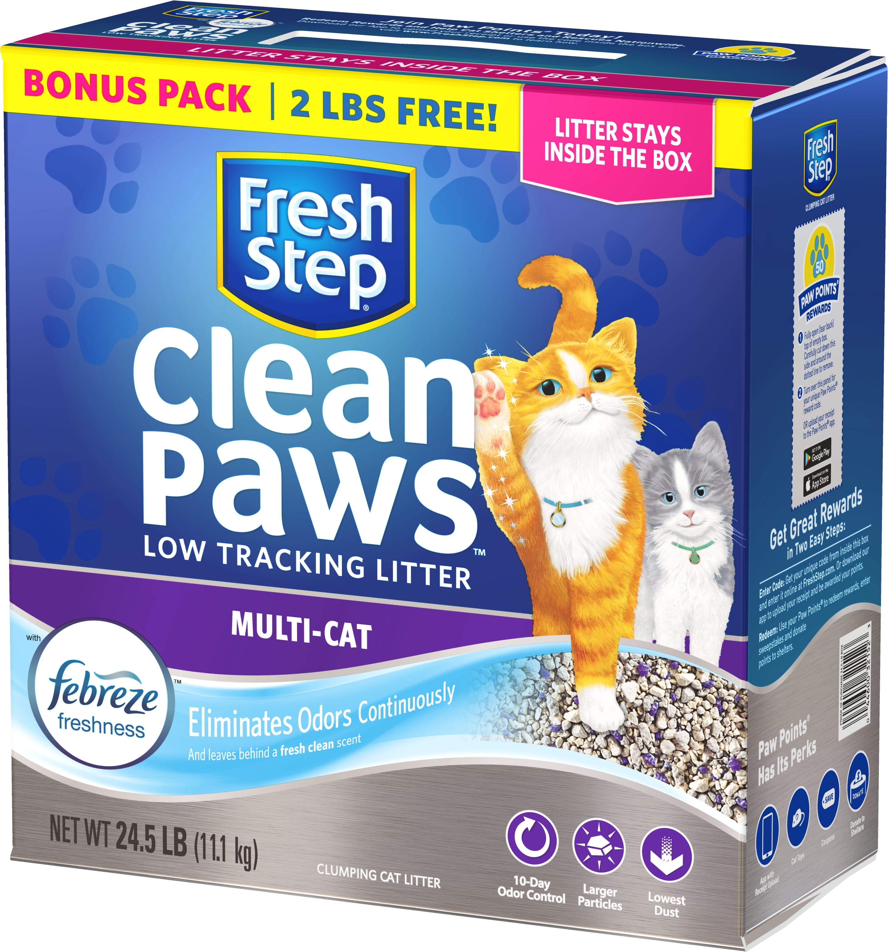 Fresh Step Clean Paws Multi Cat Scented Litter With The Power Of