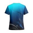thumbnail image 4 of Scrubs for Women V Neck Short Sleeve Animal Print Nursing Uniform Top with Pockets - Stretch Medical Scrub Shirt, 4 of 4