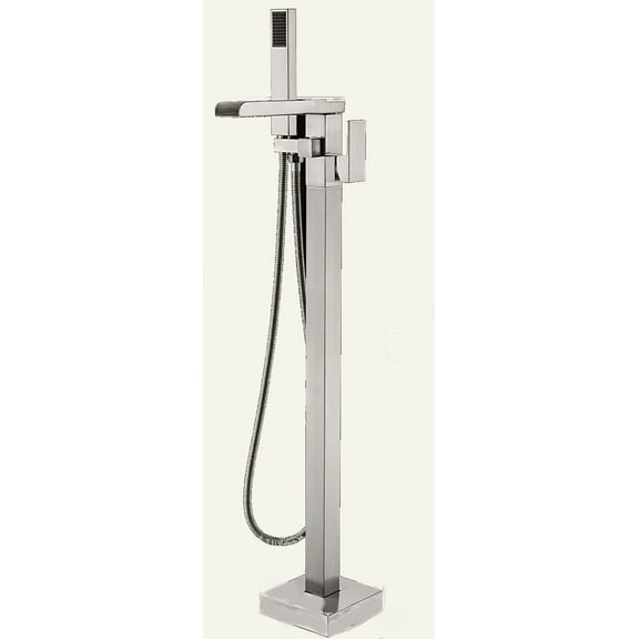 Freestanding Upright Bathtub Faucets, Floor-Mount Tub Fillers, Brushed Nickel