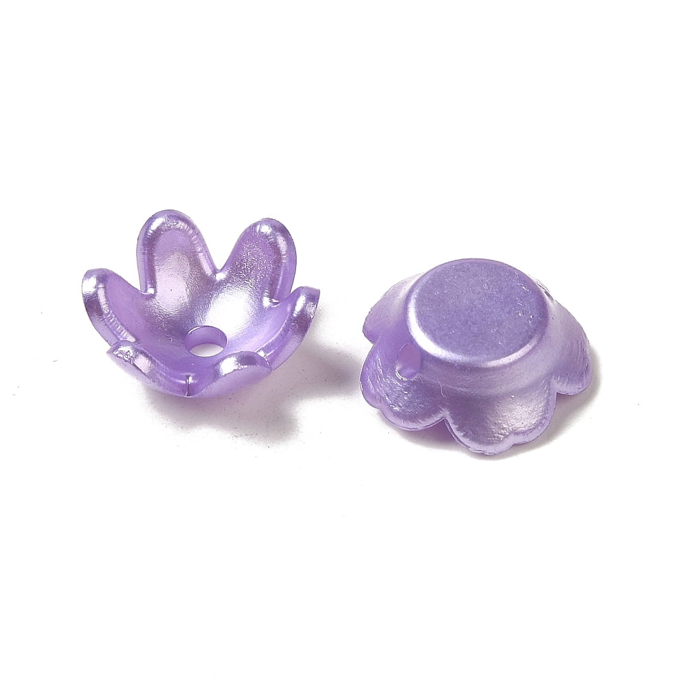 Acrylic Pearly Lustre Beads Mixed Shapes Medium Purple 11.5~25x8~25x2~6mm Hole: 1~2mm