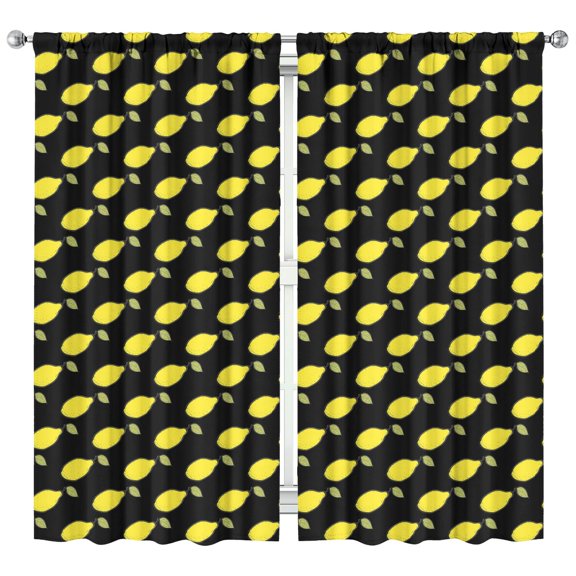 Nursery Curtains Boys Girls Kids Hand Drawn Lemons in Brush Print Pattern Window Drapes for Living Bedroom Playroom Room Decor Rod Pocket 42x84Inch 2 Panels