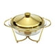 thumbnail image 1 of Chafing Dish para Bufés Chafers para Catering, Resistente, 2L, Fácil de Limpiar, Calentador de Alimentos Redondo para Banquetes, Fiestas, Cenas y Oro, 1 of 8