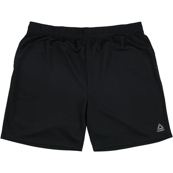 Reebok Mens Playdry Athletic Workout Shorts, Black, XX-Large