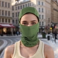 thumbnail image 2 of Unique Bargains 1 Pc Quick-drying Ice Silk Solid Balaclava Face Mask Army Green, 2 of 5