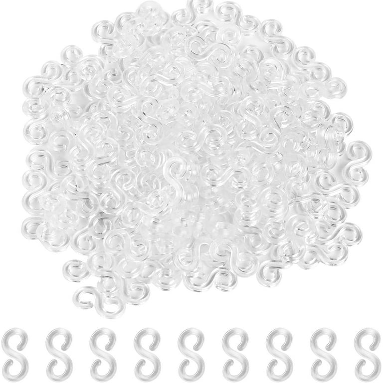 500 Pieces S Clips Rubber Band Clips, Clear Plastic Band Clips