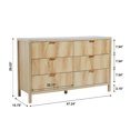 thumbnail image 6 of YOCWO Fluted 6 Drawer Dressers for Bedroom, 48" Wide Modern Chest of Drawer with 6 Big Drawers, Natural, 6 of 6