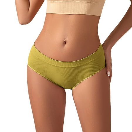 DQRPSEETB No Show Underwear for Women Seamless High Cut Briefs Mid-waist Soft No Panty Lines with Lace Underpanties for Woman