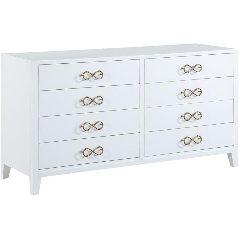 Meridian Furniture Bowtie White / Gold Dresser